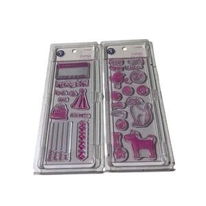 KI Memories Clear Acrylic Stamps Pet 0468 Birthday 0470 Scrapbook Bundle